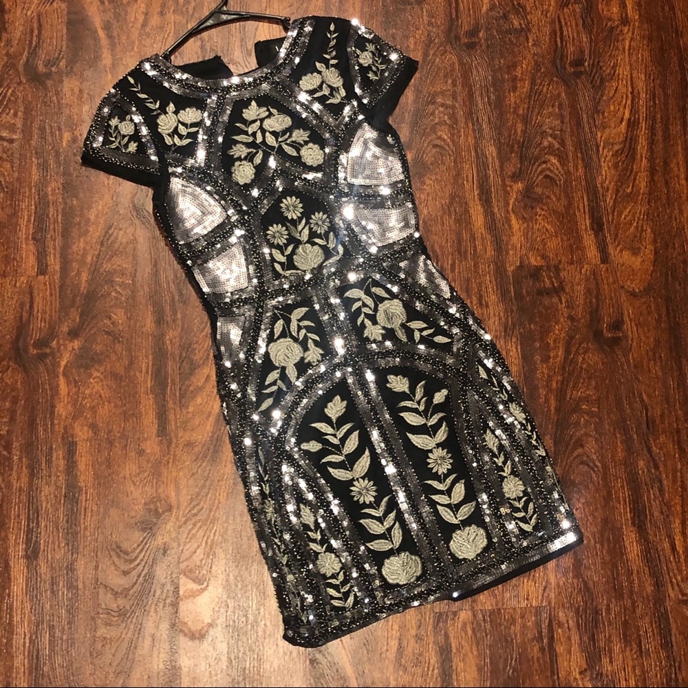 Black and Silver lulus bodycon dress